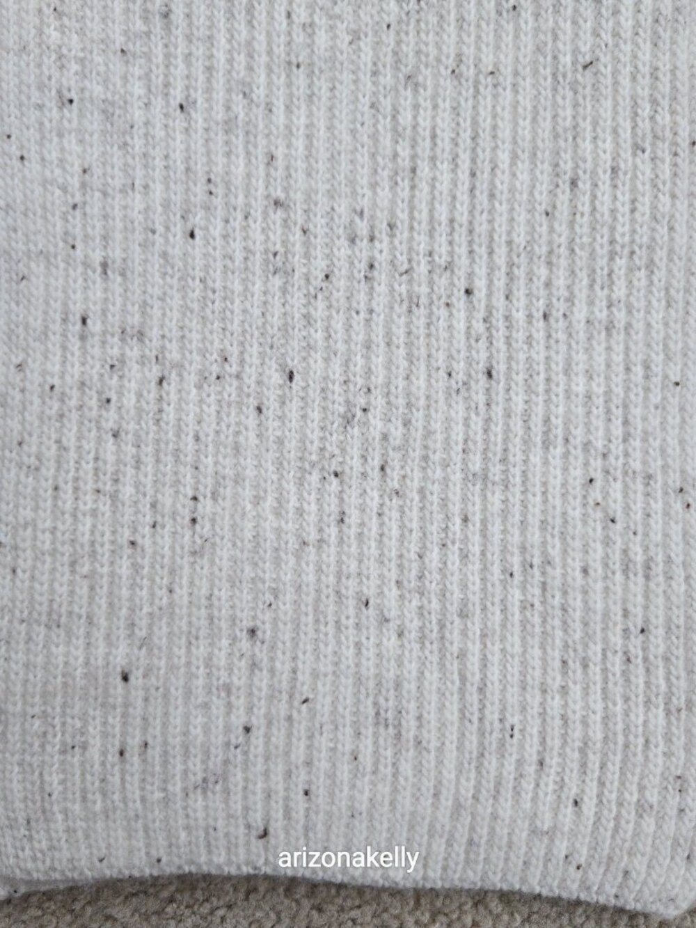 Garnet Hill Cashmere Ribbed Scarf Speckled Oatmeal *FLAW* - Picture 9 of 12